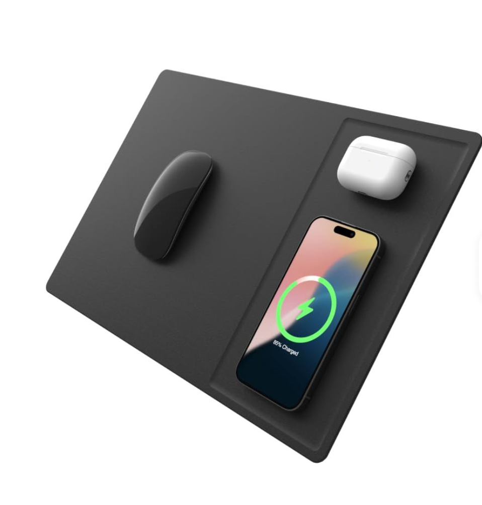 PU Leather Wireless Charging Desk Mat